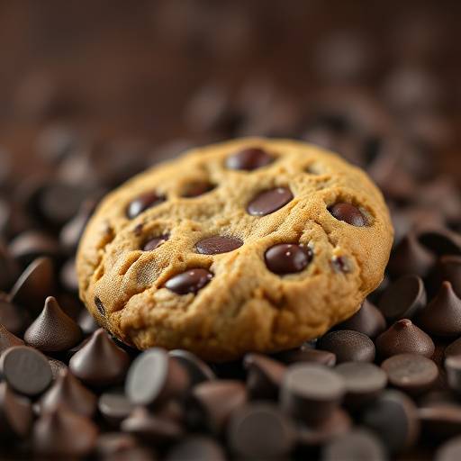 Imagen de una galleta con un chip de computadora en lugar de una chispas de chocolate, simbolizando las cookies de internet.