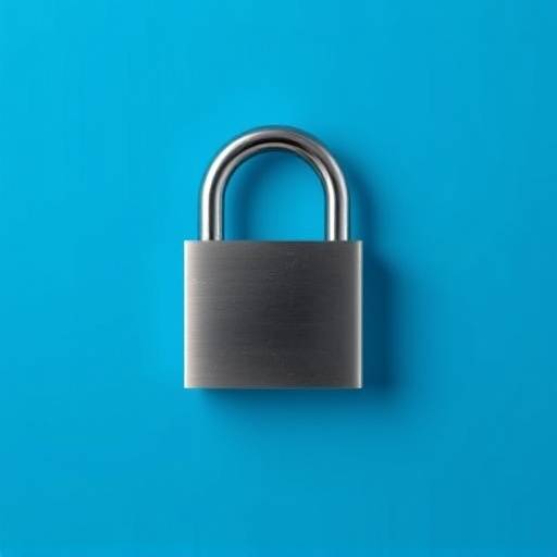 Un candado cerrado sobre un fondo azul, simbolizando la seguridad de los datos personales.