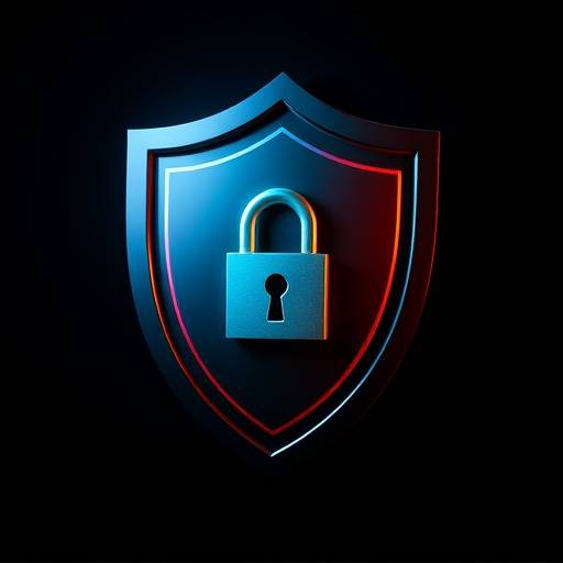 Un escudo con un candado en el centro, simbolizando la protección y la seguridad de los datos.