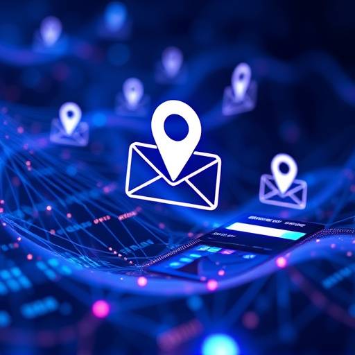 Una imagen que representa diferentes tipos de datos siendo recopilados a través de internet, con iconos de correo electrónico, localización y tarjetas de crédito.